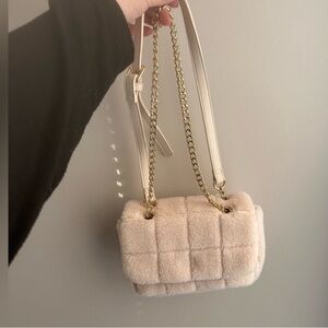 Cream Sherpa Shoulder/crossbody Bag